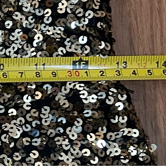 B Darlin A-Line, Square Neckline, Gold Sequined Dress. Size Small. NWOT. - Picture 9 of 10